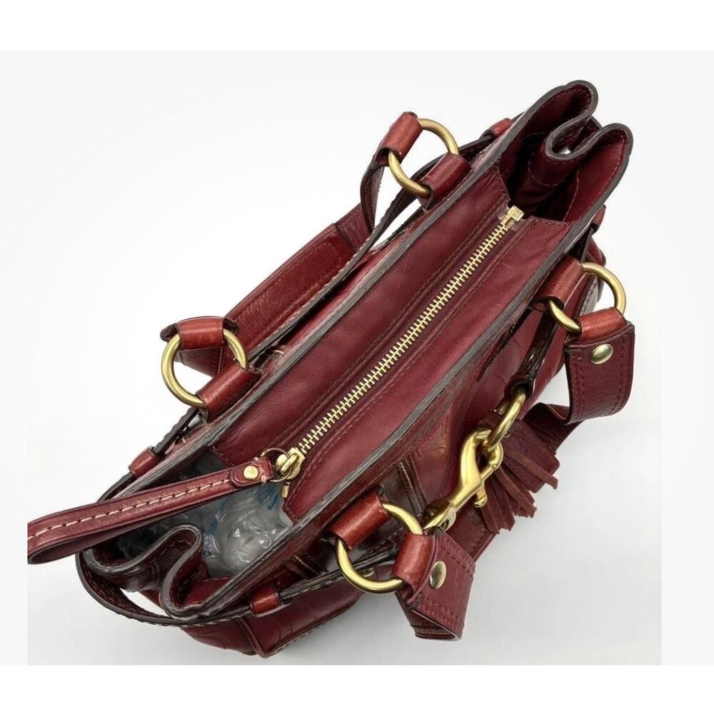 Coach Hampton Legacy Signature C Tote in Burgundy Red - Picture 8 of 8